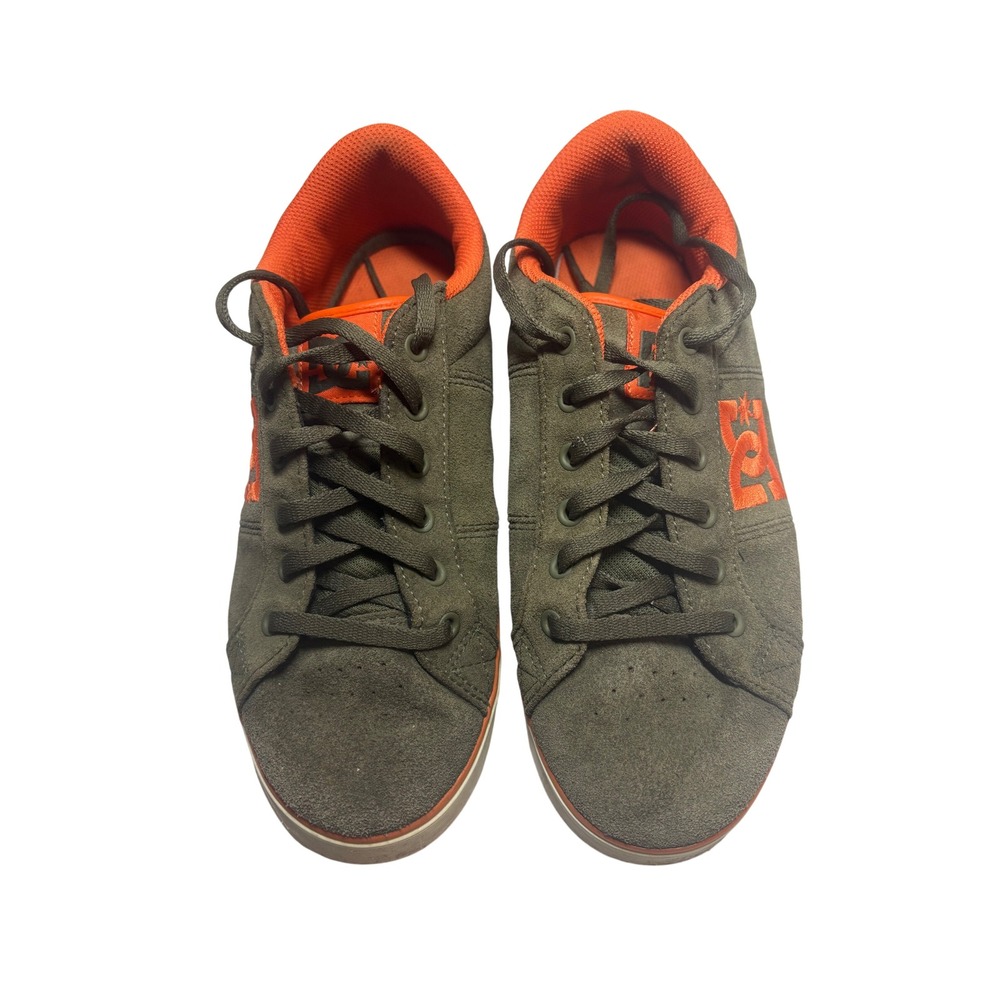 DC Shoes Womens Belmar Olive Green Orange Suede Skate Sneakers Size 8W